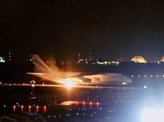 Ukraiński gigant w Japonii. Zapalił się przy lądowaniu