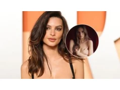 Emily Ratajkowski poszła na całość. Pozuje bez ubrań i zakrywa biust tylko dłońmi
