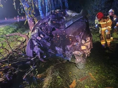 Auto roztrzaskało się na kawałki. Użyli specjalnego sprzętu, by uwolnić kierowcę