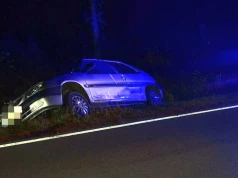 Citroen w rowie w Ossowej. Do kierowania przyznał się dopiero po wytrzeźwieniu