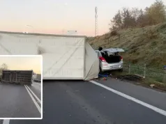 Poważny wypadek na DK16 w pobliżu Wójtowa. Zderzenie ciężarówki z osobówką, są utrudnienia w ruchu