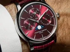 Frederique Constant Classic Perpetual Calendar z burgundową tarczą i królewską komplikacją