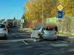 Kolizja karetki z samochodem osobowym na al. Andersa w Bielsku-Białej