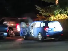 Niedźwiedź zatrzasnął sie w samochodzie i totalnie zdemolował wnętrze. Policjanci musieli go uwalniać