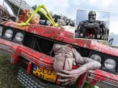 Zombie zaatakowały samochód, strażacy ruszyli na ratunek. Moto Halloween pod Rzeszowem
