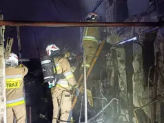 Nocny pożar w ogródku działkowym w Grudziądzu. Jedna osoba trafiła do szpitala