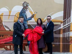 Dawna Warszawa Główna na muralu Stacji Muzeum