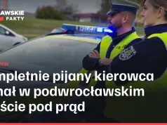 Kompletnie pijany kierowca jechał w podwrocławskim mieście pod prąd