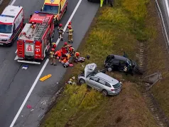 Wypadek na S3 koło Świebodzina. Rozbite osobówki. Lądował śmigłowiec LPR (ZDJĘCIA)