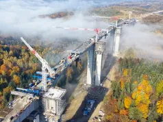 Tak wygląda najwyższa estakada w Polsce. Imponujące nagranie z budowy S19 na Podkarpaciu
